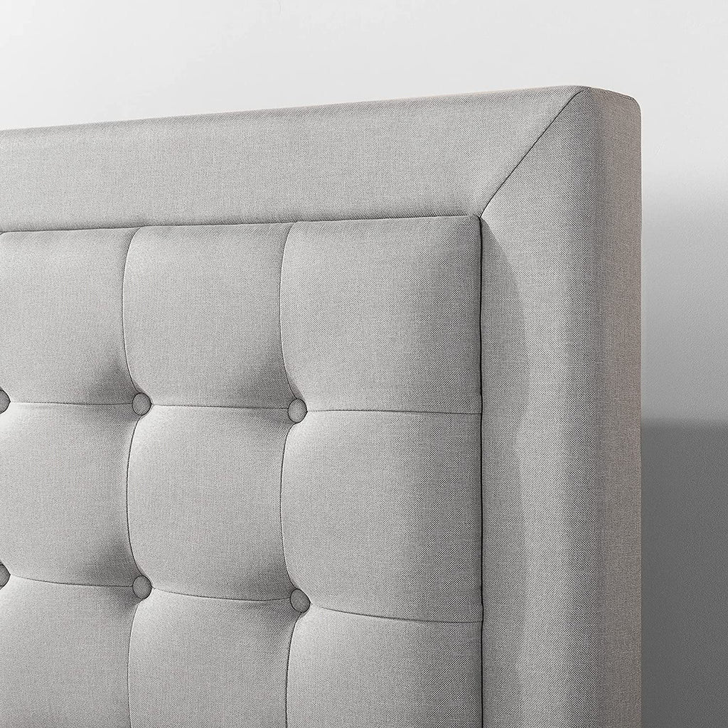 Queen Upholstered Platform Bed Frame with Wood Slat Support M80307