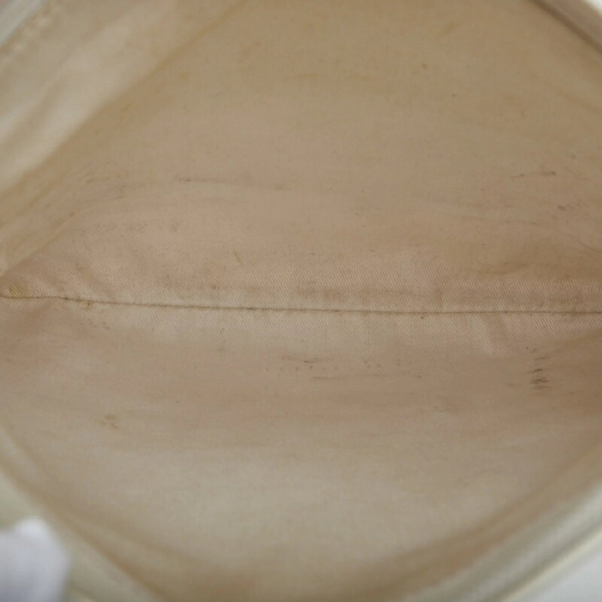 Pre-Owned Pink White Canvas Leather Shoulder Bag C24620