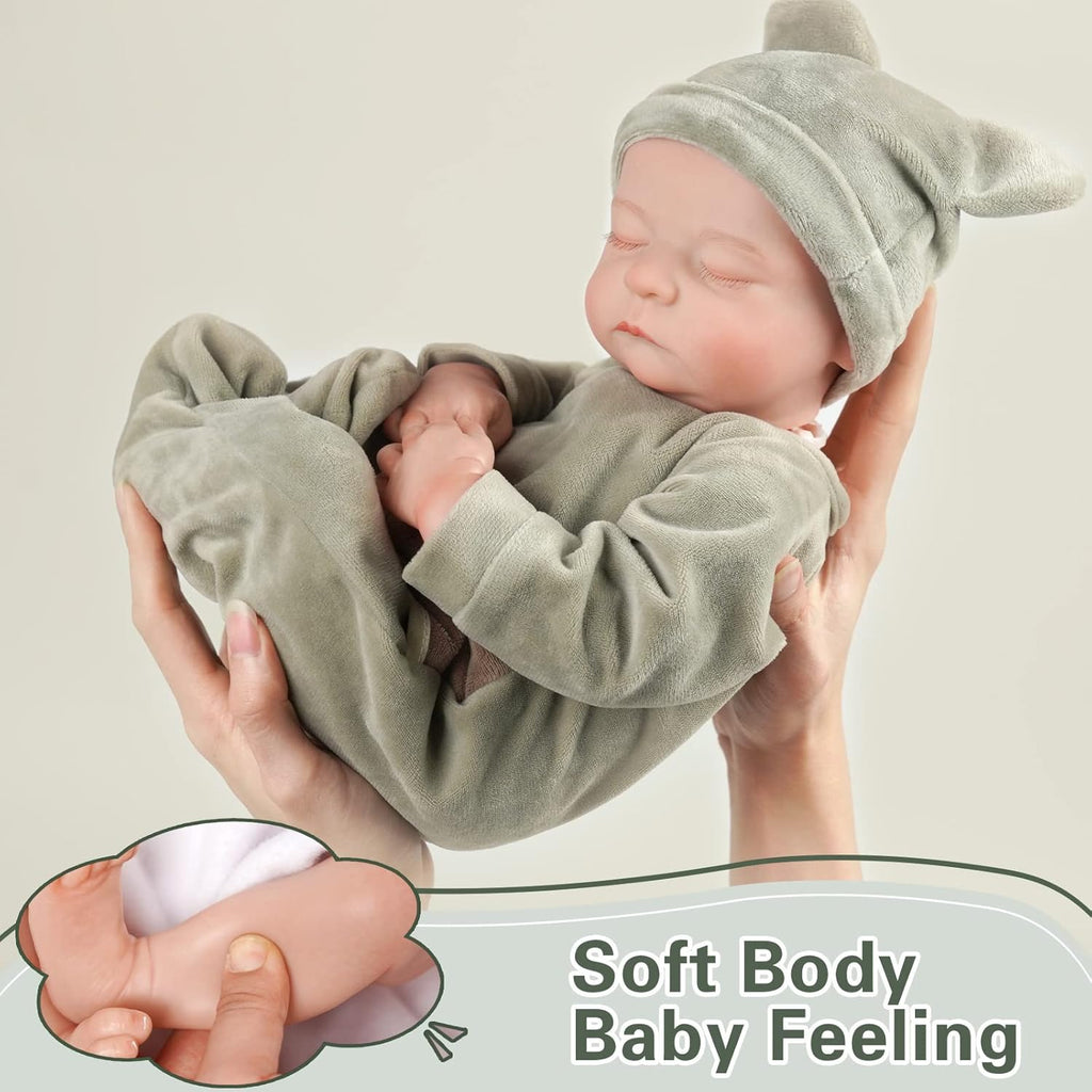 17-Inch Soft Cloth Body Realistic Newborn Sleeping Baby Doll L7869