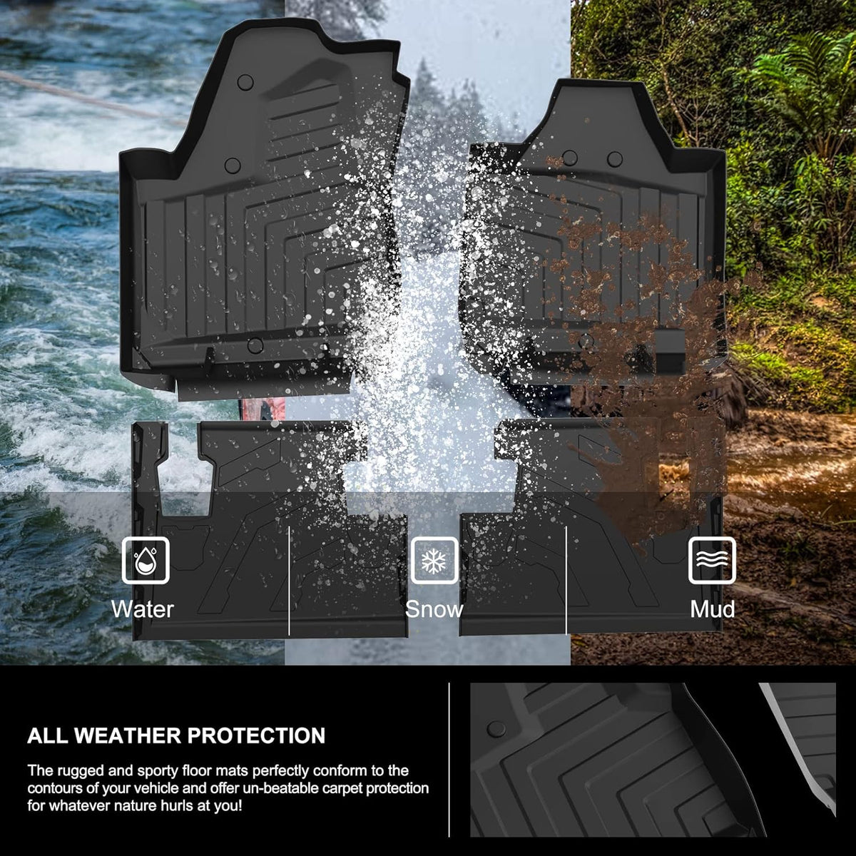 All Weather TPE Floor Mats Black R607772