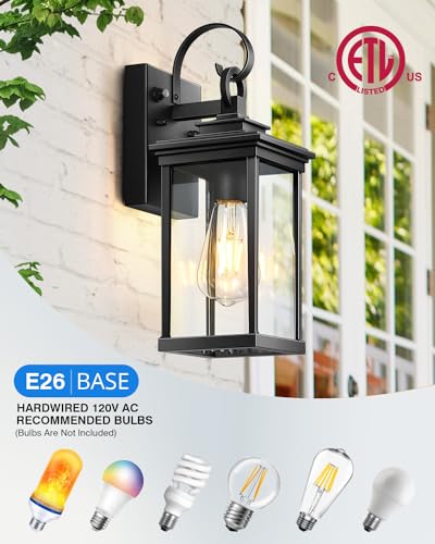 2 Pack Matte Black Outdoor Wall Lights F85121