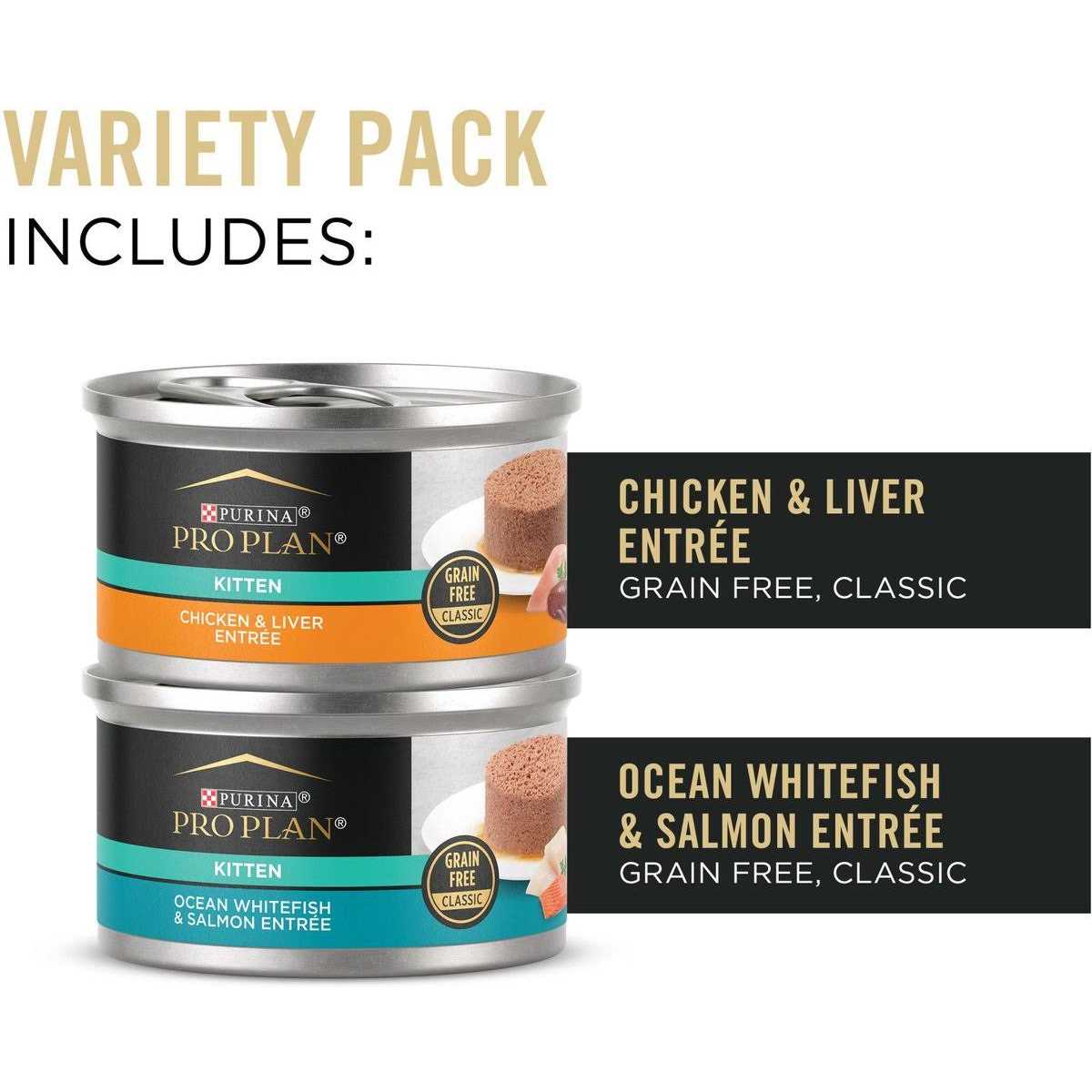 Grain-Free Chicken & Liver & Ocean Whitefish & Salmon Variety Pack Wet Kitten Food I49755