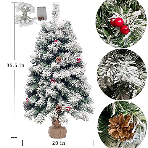 20 Inch Pre-Lit Artificial Mini Christmas Tree with 40 LED Lights G20238