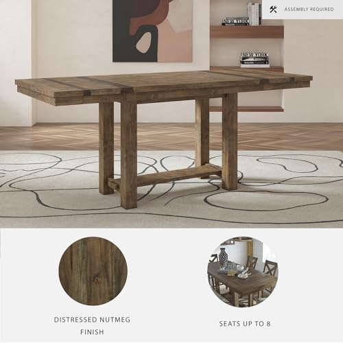White Dining Extension Table with Trestle Base F70533
