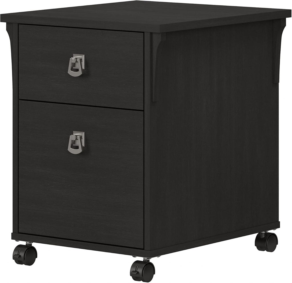 Vintage Black 2 Drawer Mobile File Cabinet L102288