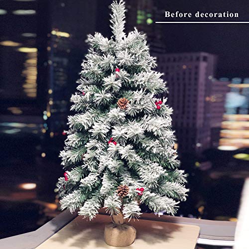 20 Inch Pre-Lit Artificial Mini Christmas Tree with 40 LED Lights G20238