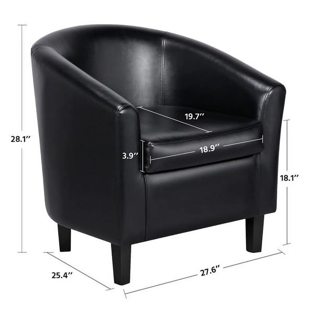 Black Faux Leather Accent Arm Chair J31578