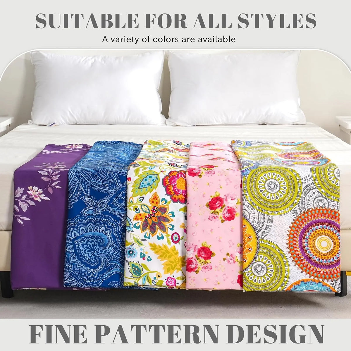 Queen Size 4 Piece Microfiber Floral Bed Sheets L277