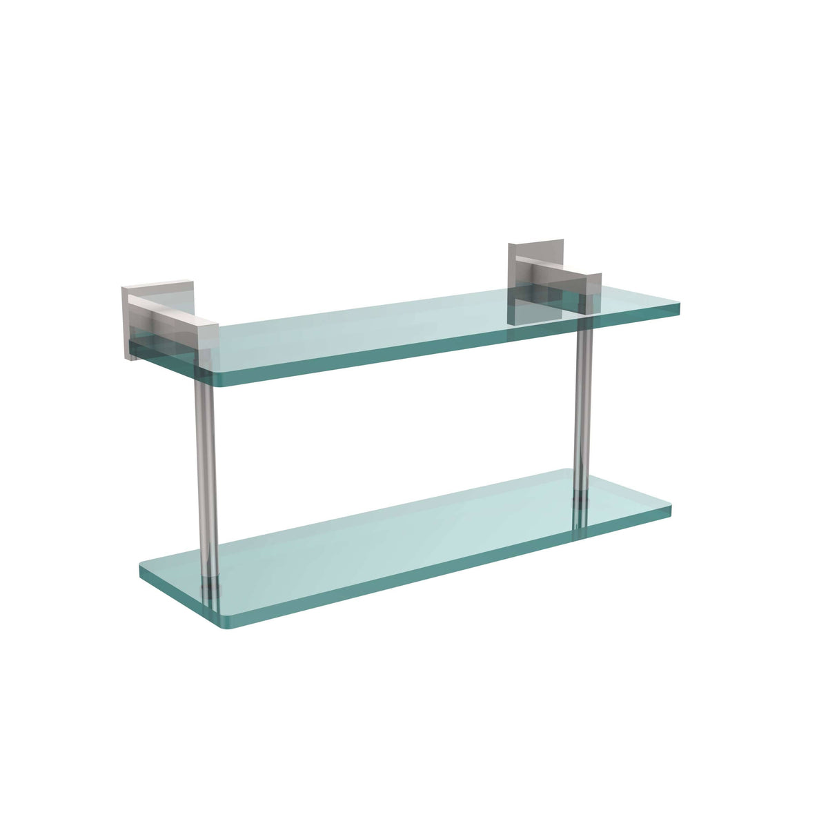 Polished Chrome Two Tiered Glass Shelf U82756