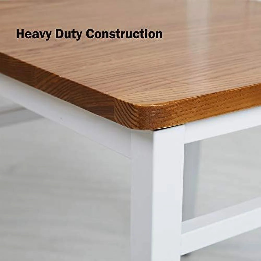 Heavy Duty Dining Chairs Natural Wood Seat Sturdy Metal Frame 400lbs Capacity Comb Back V55287