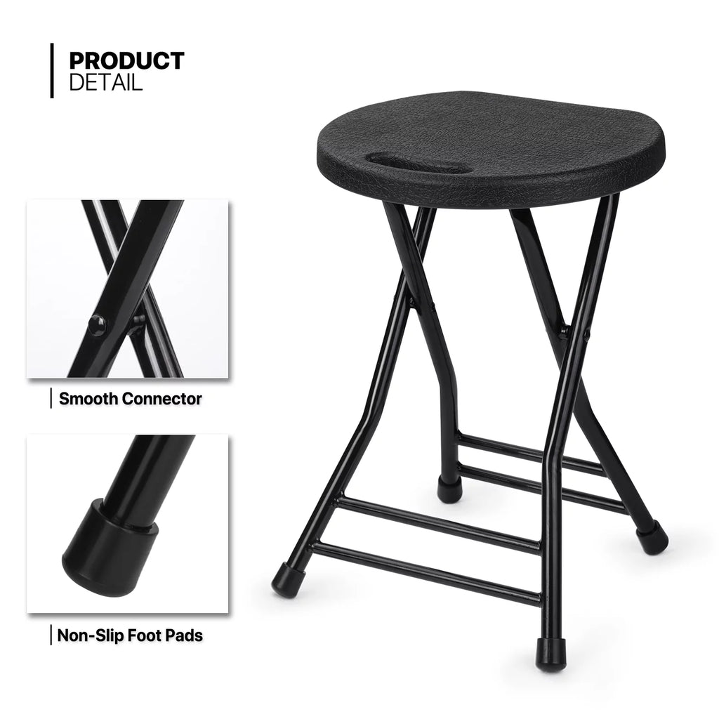 7 Pieces 5 FT Folding Round Table and Chair Set Black J659756