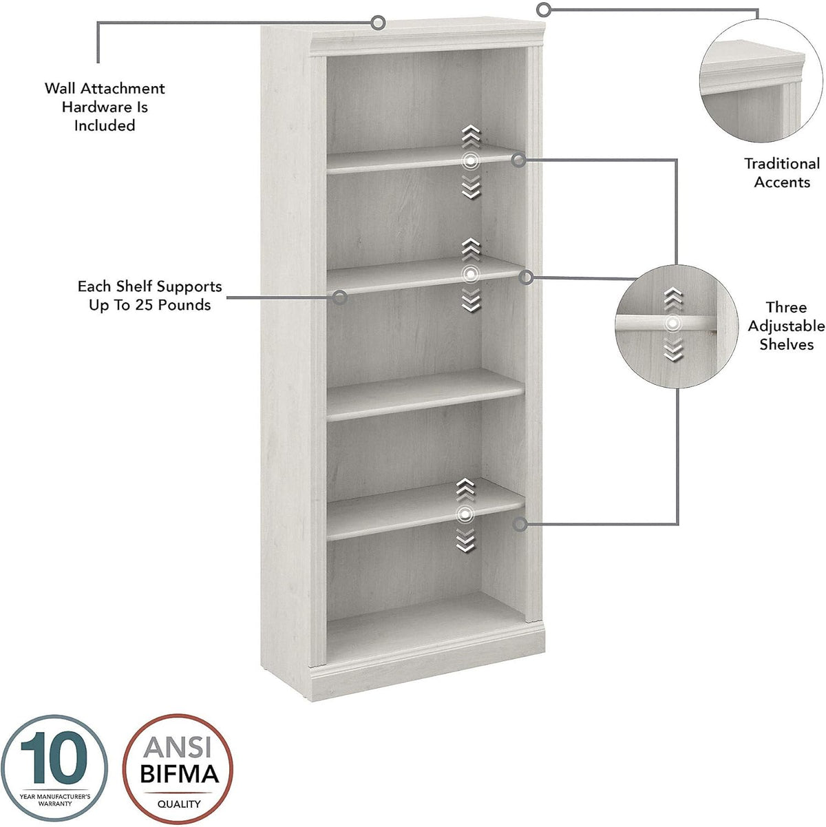 5 Shelf Bookcase, Set of 2 K165