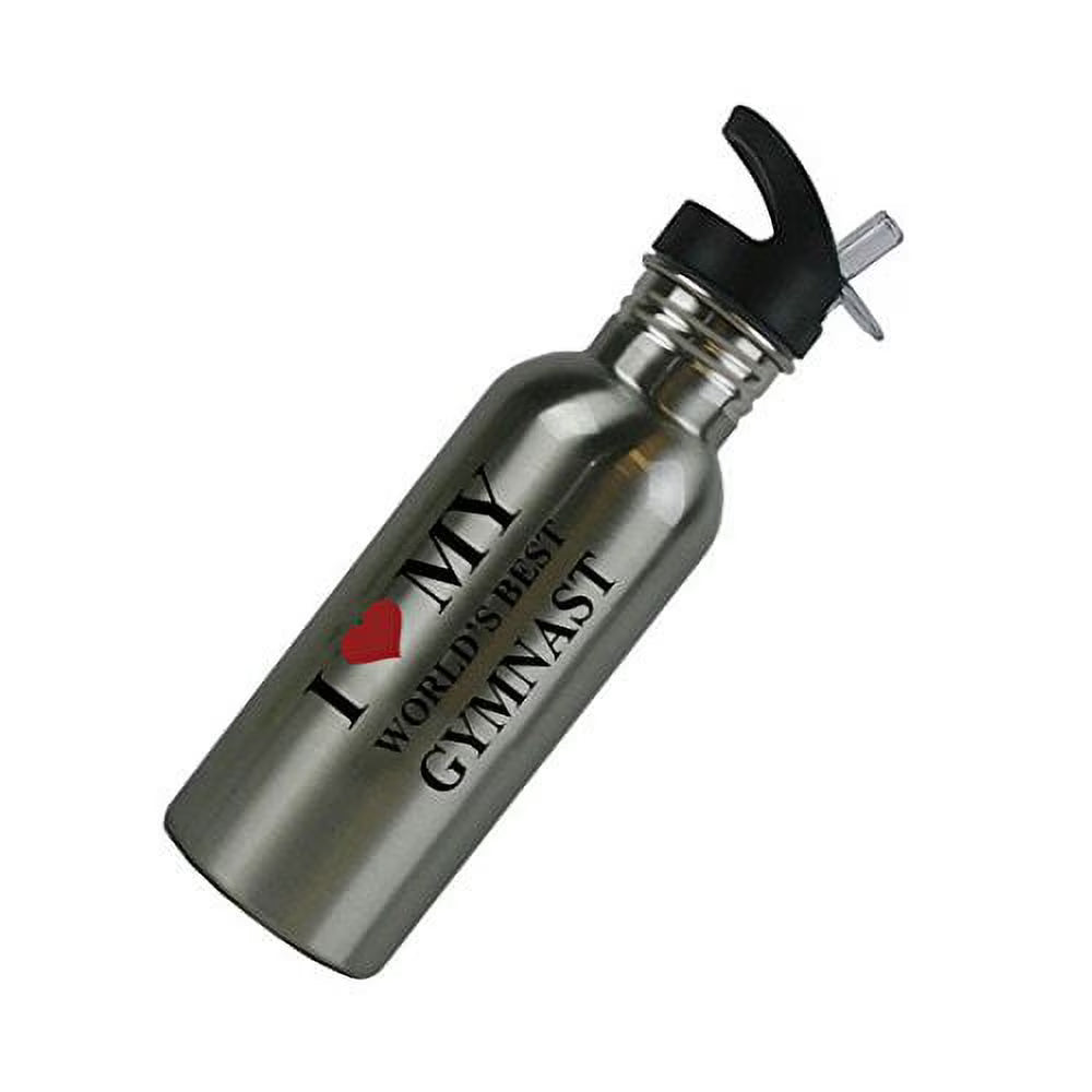 Red Stainless Steel Sport Water Bottle with Straw Top 20 Ounce M763