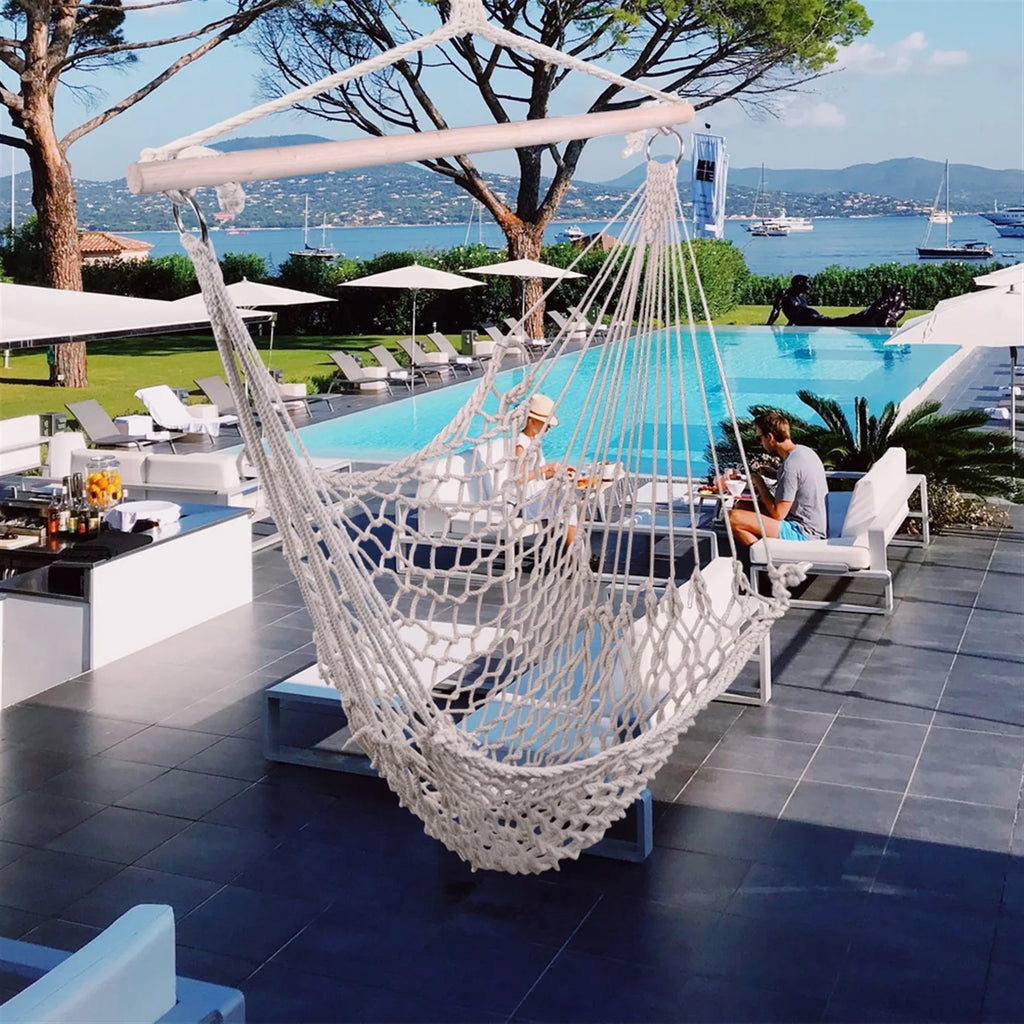 Beige Hanging Rope Air/Sky Chair Swing N115
