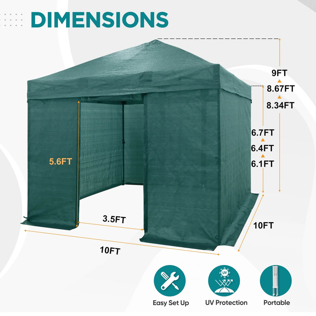 10x10 Pop-up Greenhouse with Mesh Cover I810320