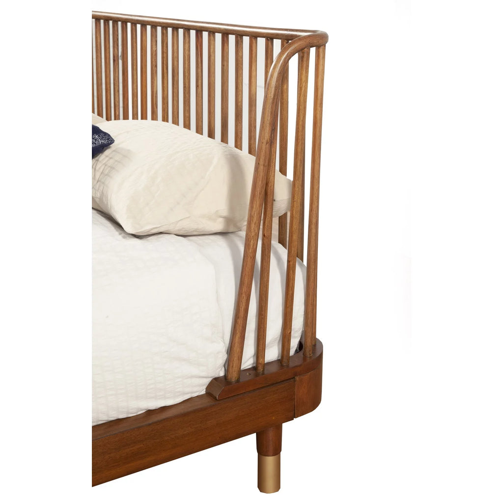 King Wood Platform Bed Dark Walnut T36427