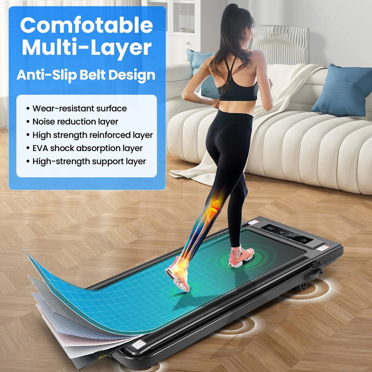 Folding Walking Pad Treadmill with Remote Control C265985