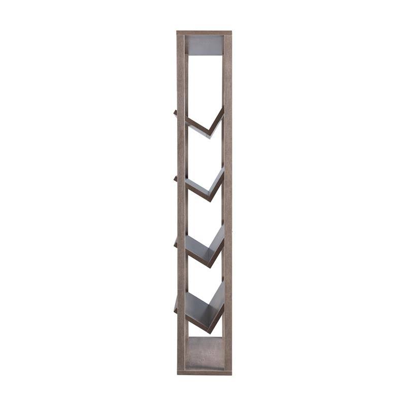Walnut Wood 5-Shelf Etagere Bookcase X973922