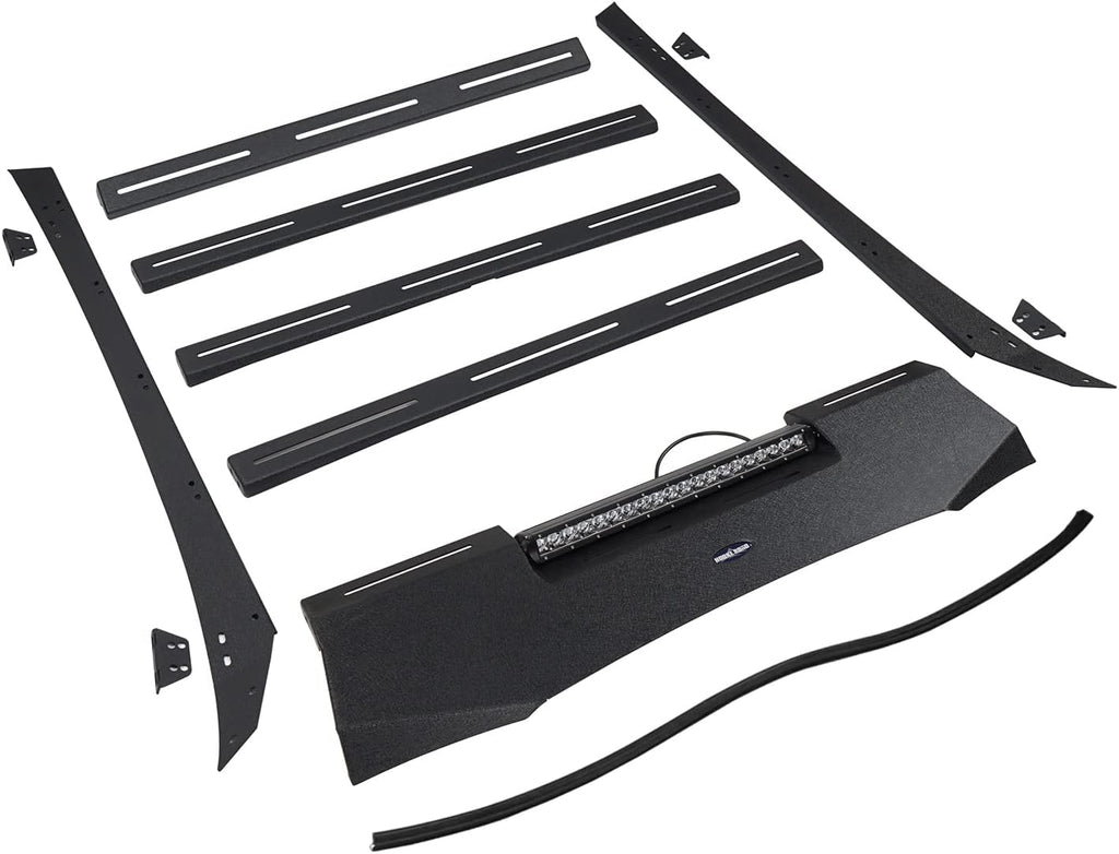 Roof Rack Basket Cargo Carrier with 100W LED Light Bar W579