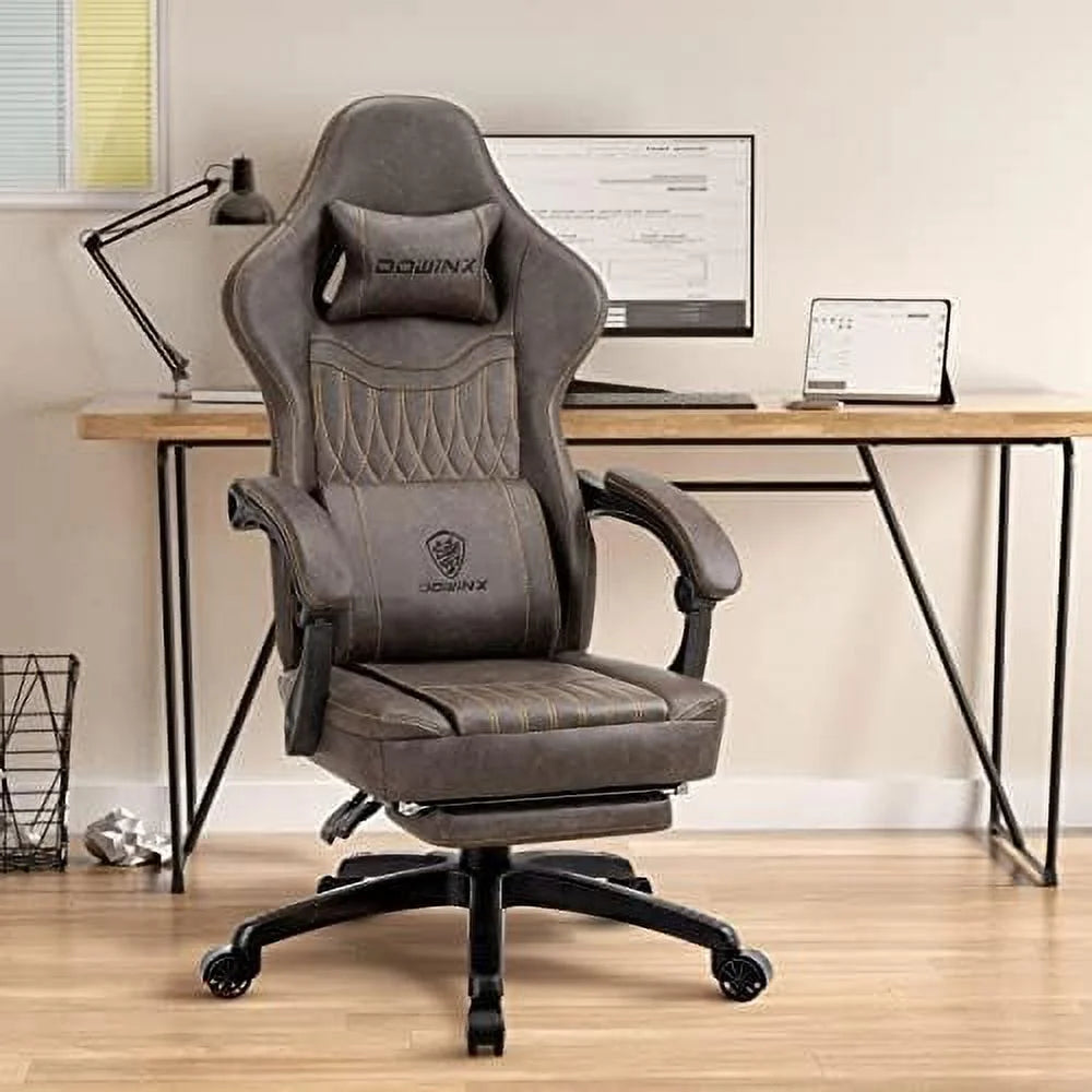 Black Ergonomic Gaming Chair with Footrest W996