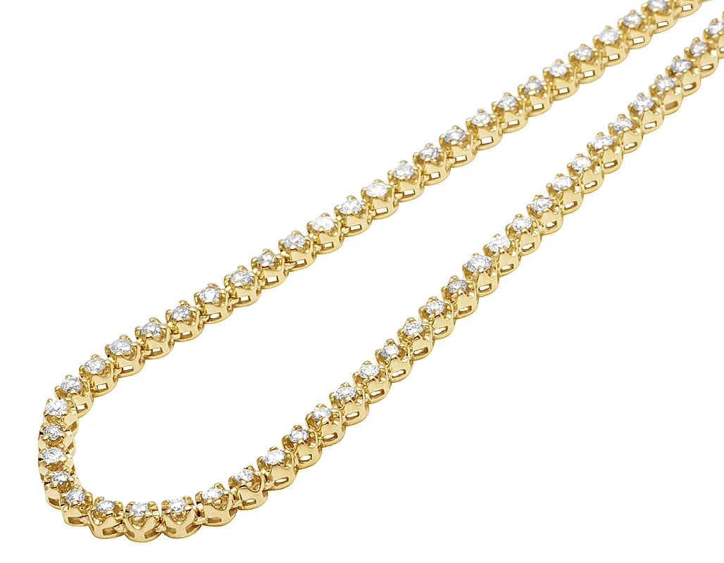 10K Yellow Gold Diamond Tennis Choker Necklace 4mm 21" 6.5CT P45456