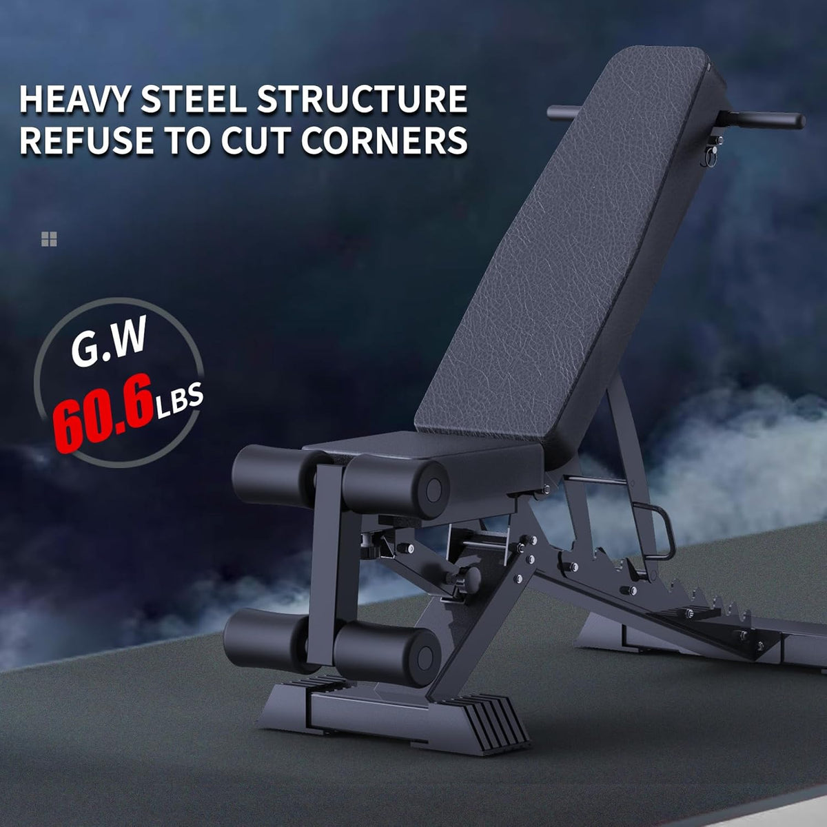 Adjustable Weight Bench, 1100 LB Capacity Heavy-duty Foldable Flat/Incline/Decline Exercise Bench N291