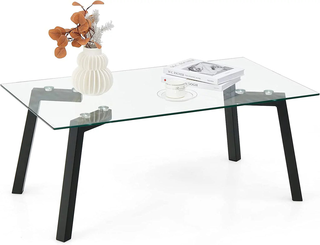 Tempered Glass Coffee Table with Metal Frame T9812