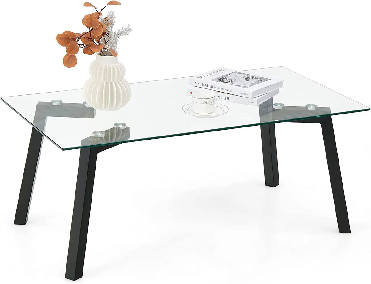 Tempered Glass Coffee Table with Metal Frame T9812