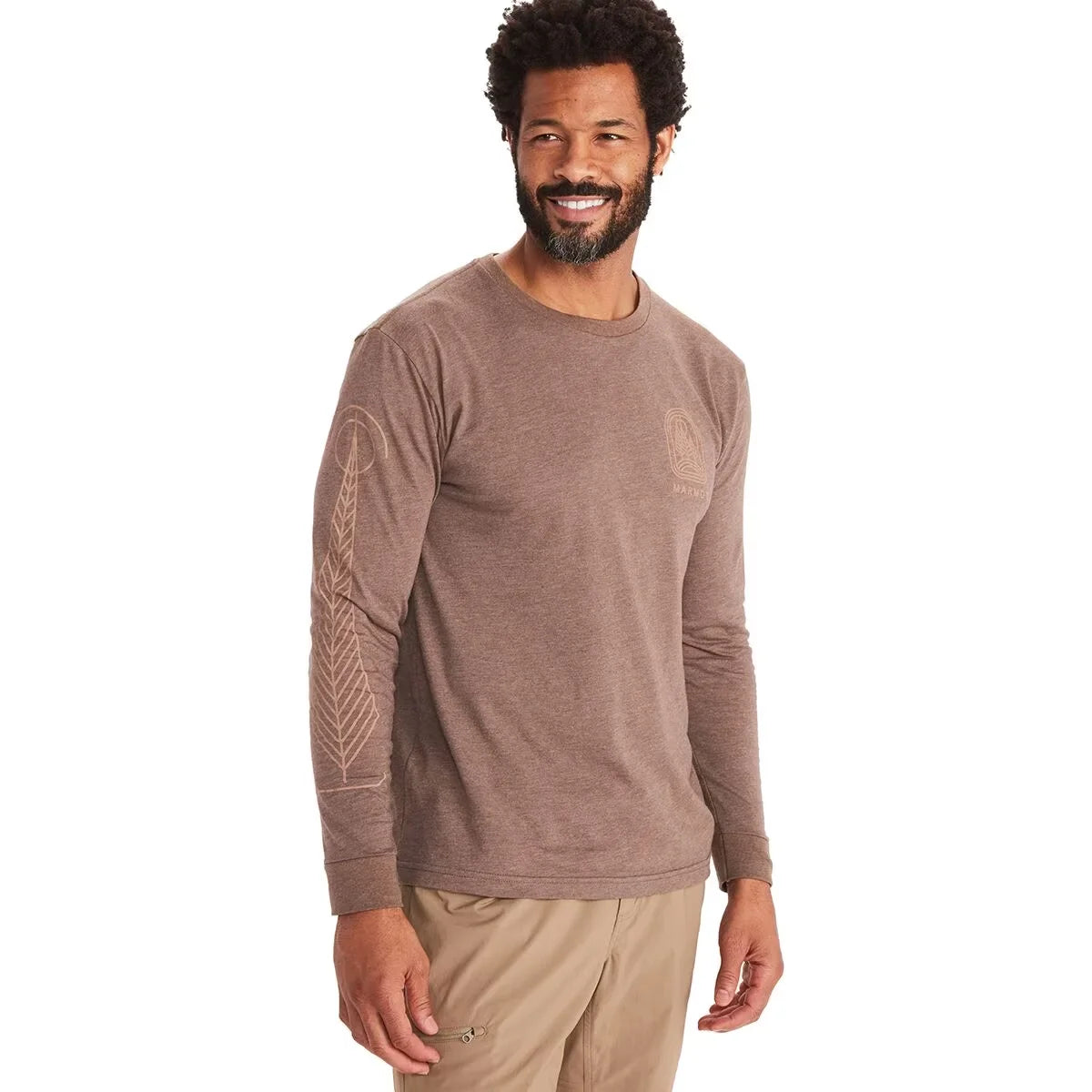 Brown Heather Long-Sleeve T-Shirt T339694