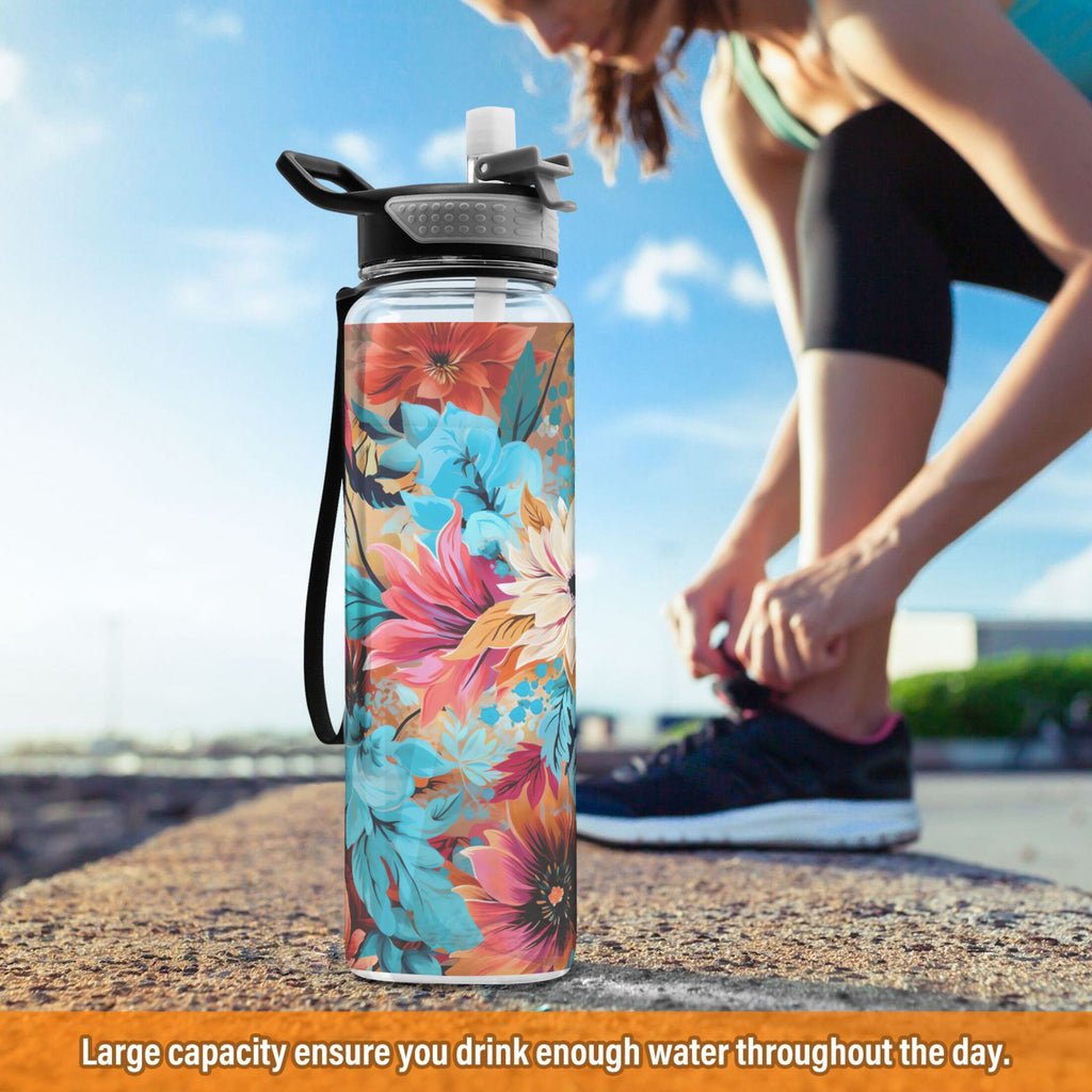 Blue and Pink 32oz Tritan Leakproof Water Bottle with Straw E5703