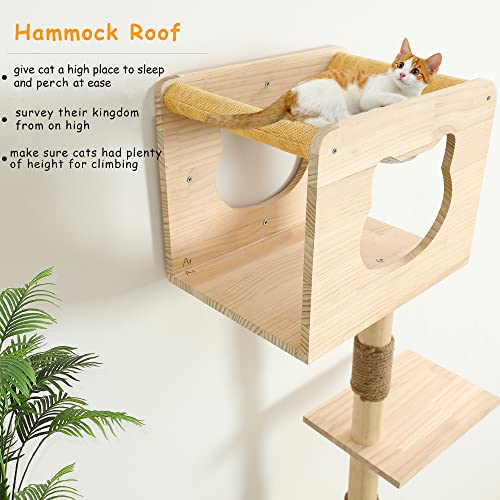 75 Inch Solid Wood Cat Tree B879