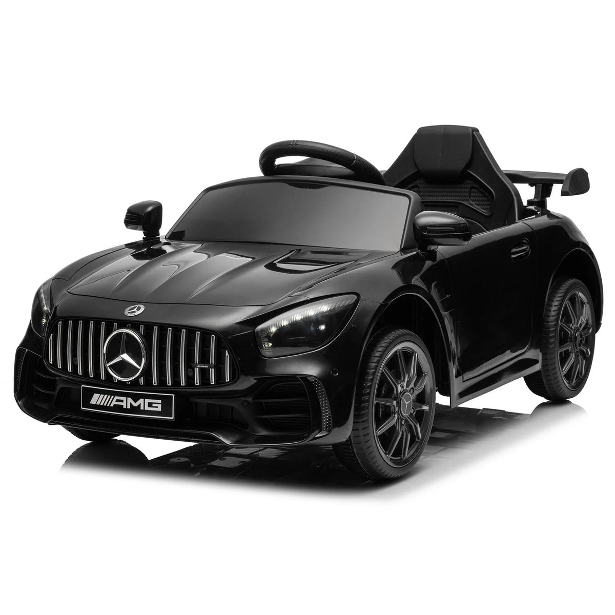 12V Electric Ride on Car Toy with Remote Control, LED Lights, Black V53483
