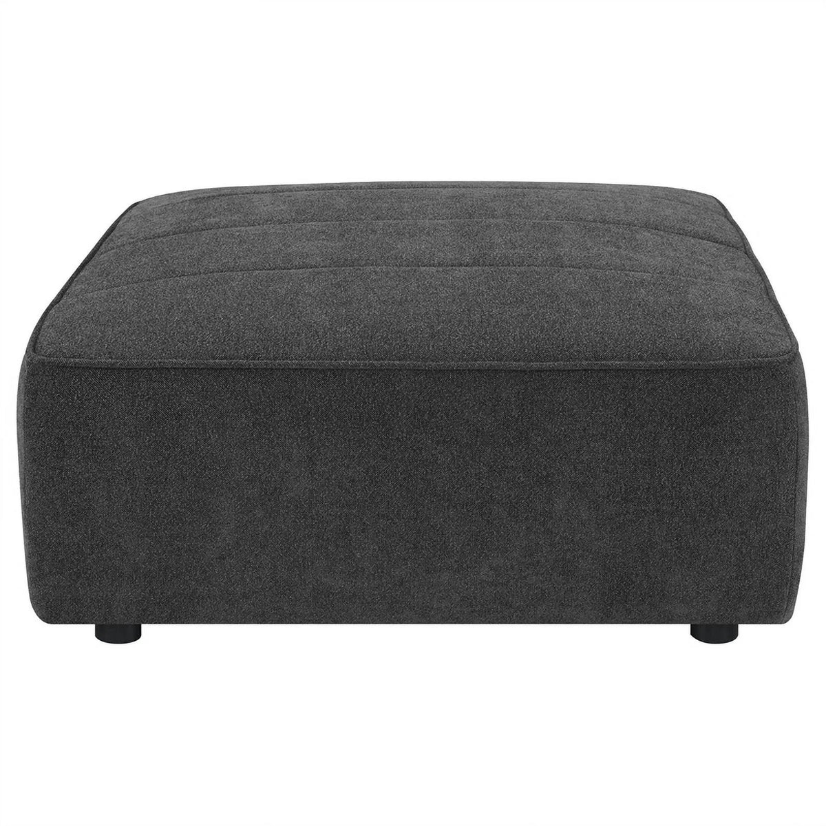 Dark Charcoal Upholstered Square Fabric Ottoman E20961
