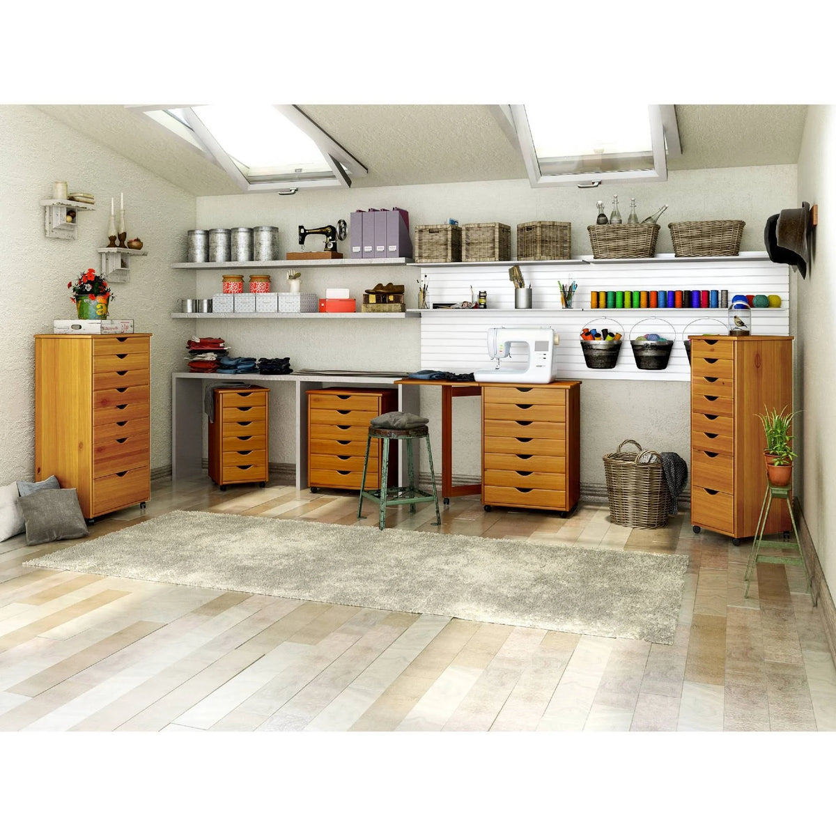 6+2 Drawer Wide Roll Cart D210