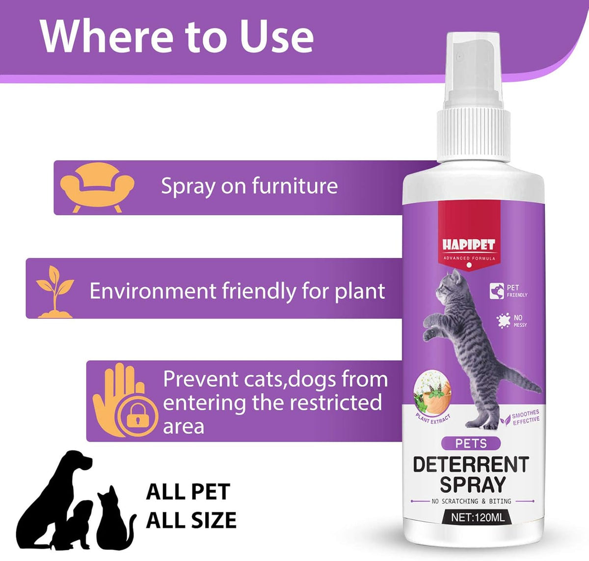 120ML Natural Cat Deterrent Spray Y7235