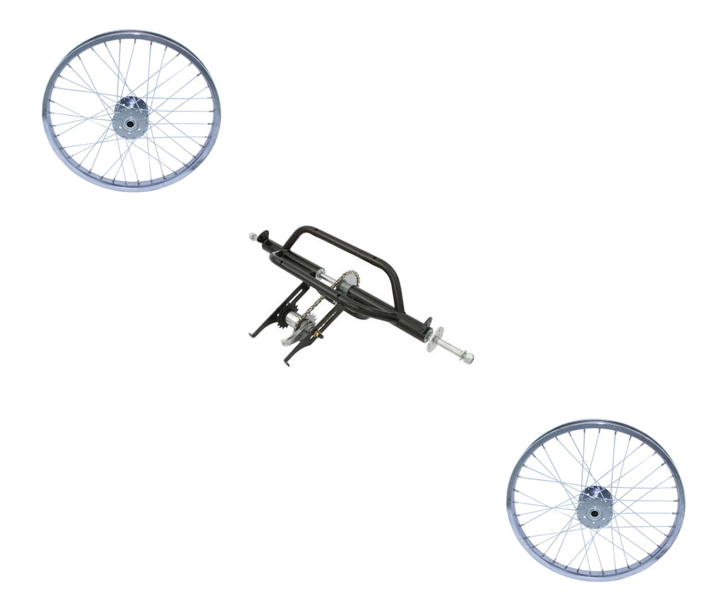Black Trike Conversion Kit for 20 inch Bicycle with Two 20 inch Steel Wheel 36 Spoke A94489