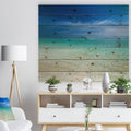 Modern Seascape Print on Natural Pine Wood G87082