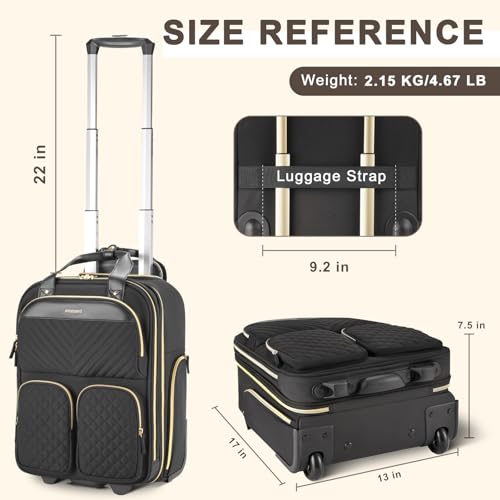 Black Gold Carry On Rolling Suitcase N71201