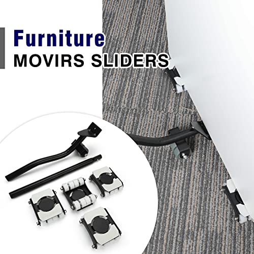Heavy Duty Furniture Lifter 4 Appliance Roller 880 LBS Load Capacity Wheels Adjustable Height Lifting Tool Lever Z879573