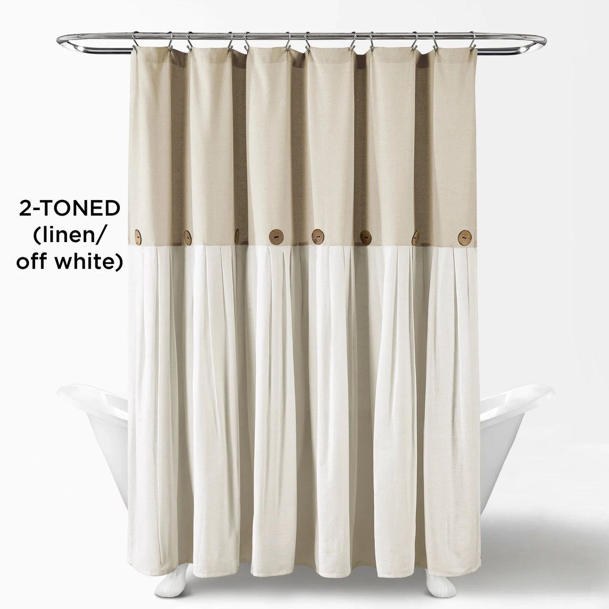 Gray Cotton Blend Shower Curtain J964239