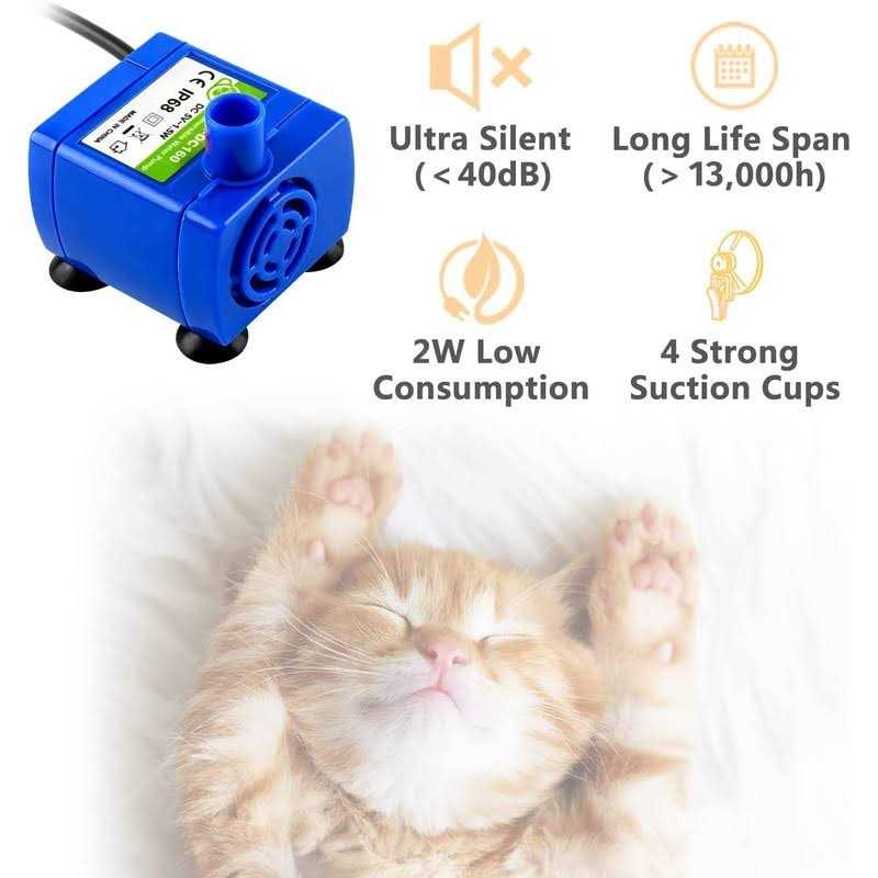 84oz/2.5L Automatic Cat Water Fountain with 3 Replacement Filters & 1 Silicone Mat M255417