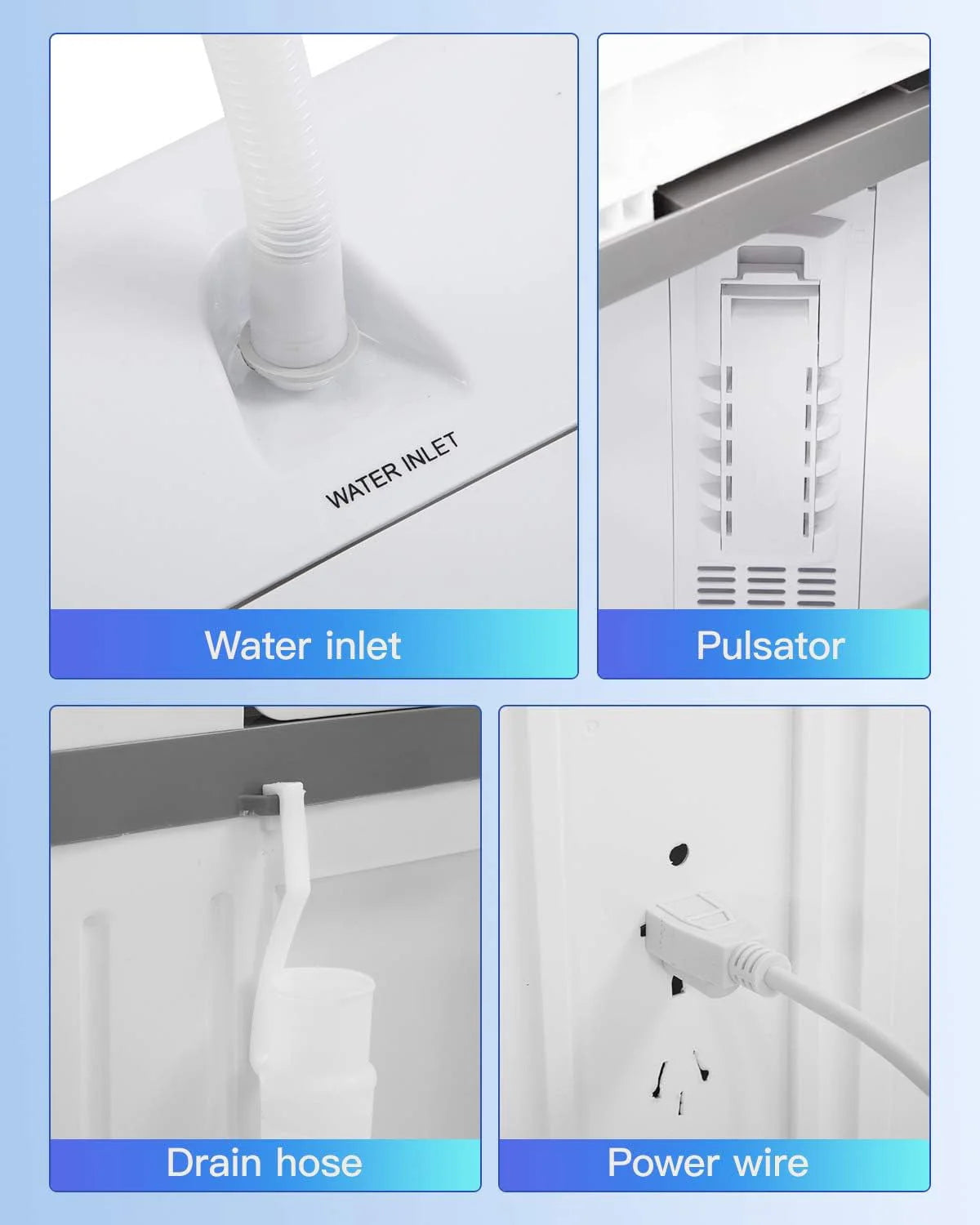Portable Mini Compact Twin Tub Washing Machine 10 lbs Capacity White L663607