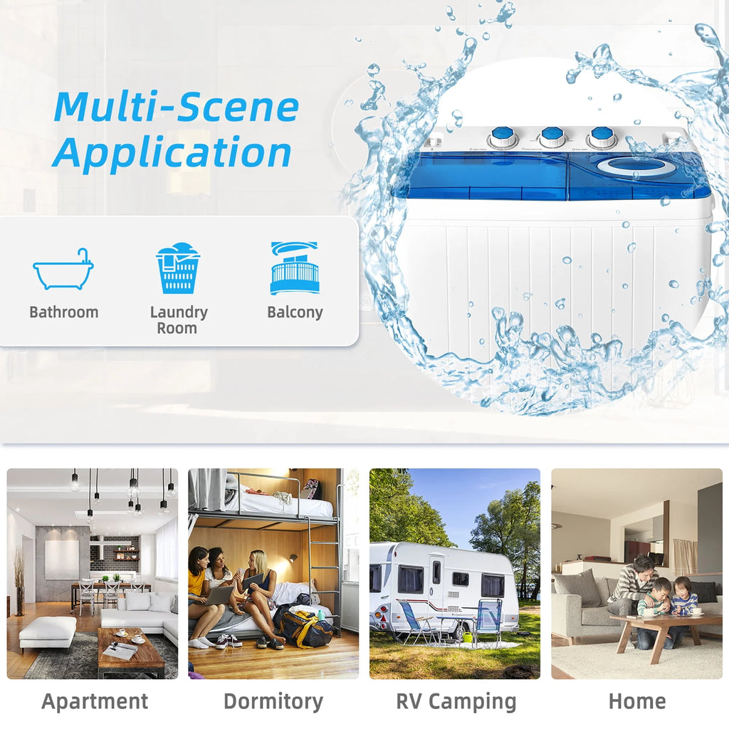 26lbs Portable Semi-automatic Twin Tub Washing Machine G915