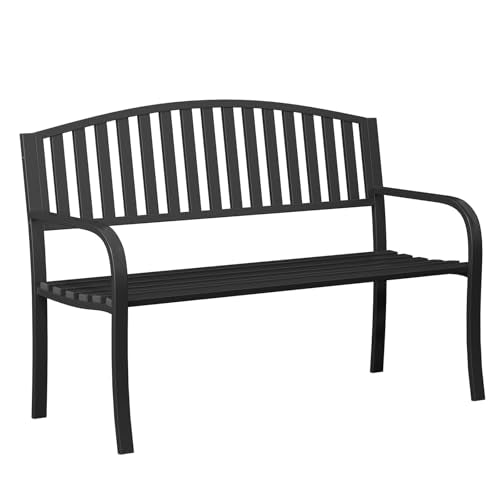 50" Heavy-Duty Metal Weatherproof Outdoor Bench C67655