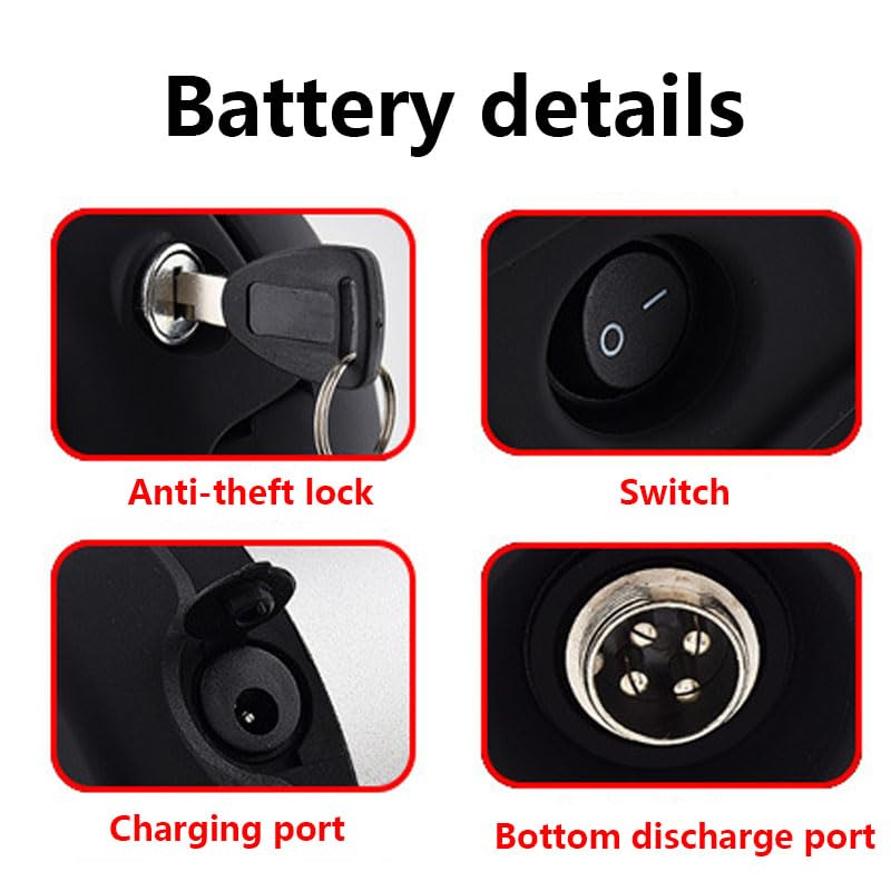 36V 8Ah 10Ah 12Ah 13Ah Lithium E-Bike Battery with Standard Charger F3006