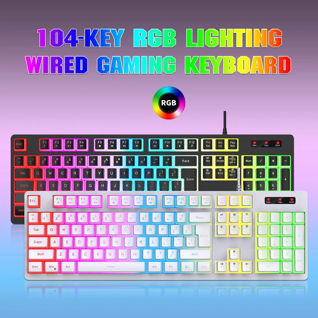RGB Backlit Mechanical Gaming Keyboard with ABS Pudding Keycaps Y4146