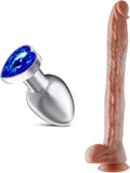 Jeweled Anal Plug + 17.3 Inch Super Long Dildo F647048