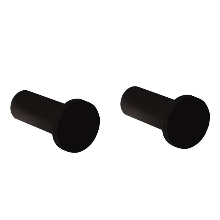 Set of Matte Black Bathroom Hooks X387064