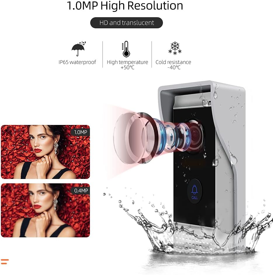 Video Door Phone Doorbell 4-Wired 7 Inch AHD Wi-Fi Intercom System with 720P Camera M357