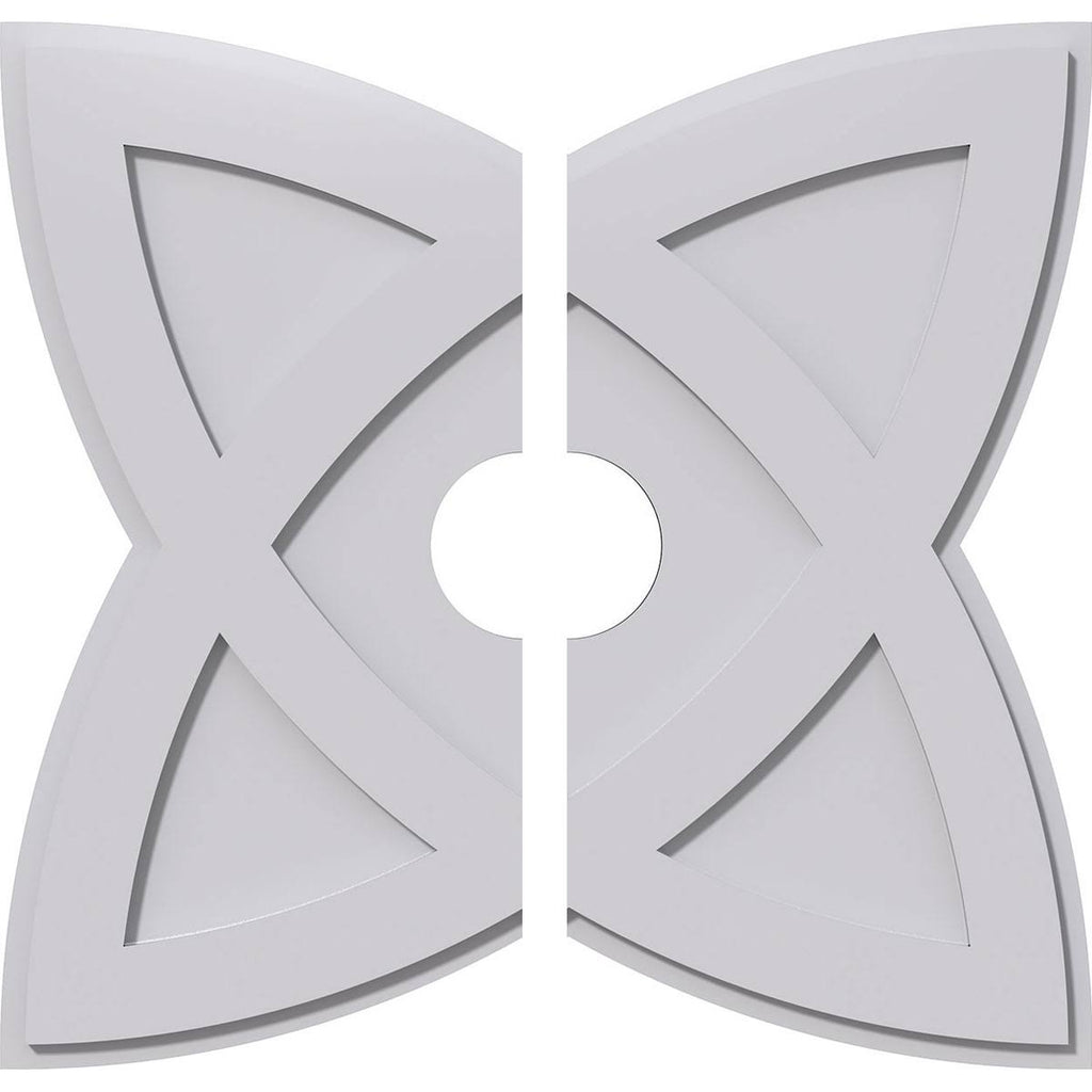 28 inchod x 5 inchid x 10 1/2 inchc x 1 inchp PVC Contemporary Ceiling Medallion, Two Piece R72380
